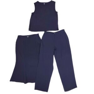 EILEEN FISHER Silk Tanks Pants Skirt Set Minimal Quiet Luxury Preppy Tailored